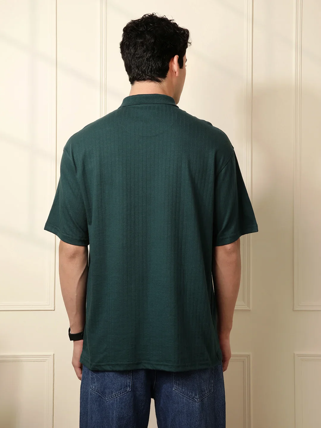 Bold Green Oversized Polo T-Shirt - Image 4