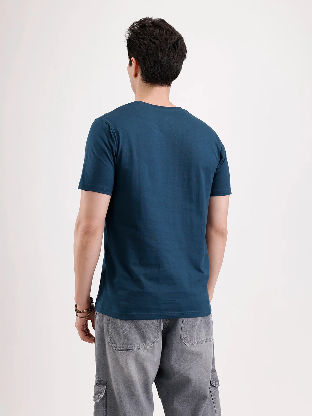 Casual Foil Printed T-Shirt   |  Teal - Image 3