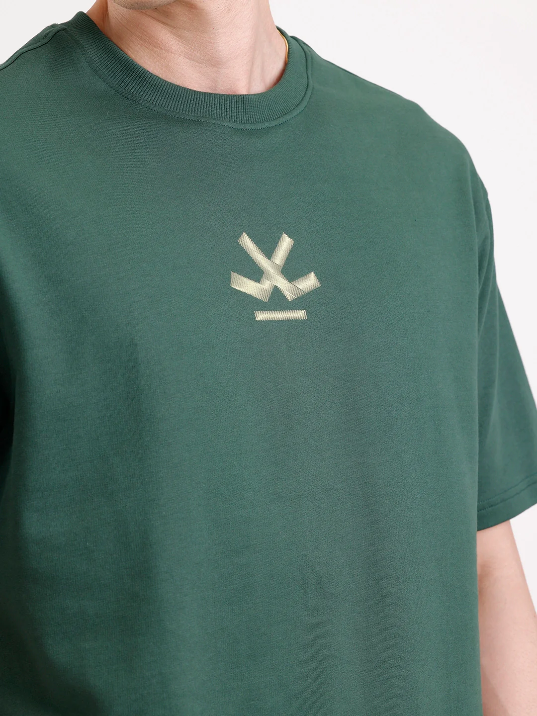 Classic Back Printed Oversized T-Shirt   |  Dark Green - Image 5