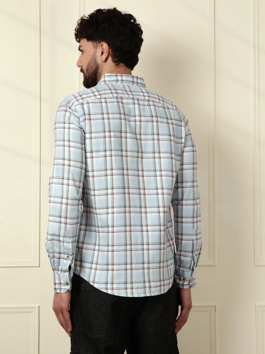 Classic Checked Cotton Shirt | Blue - Image 3