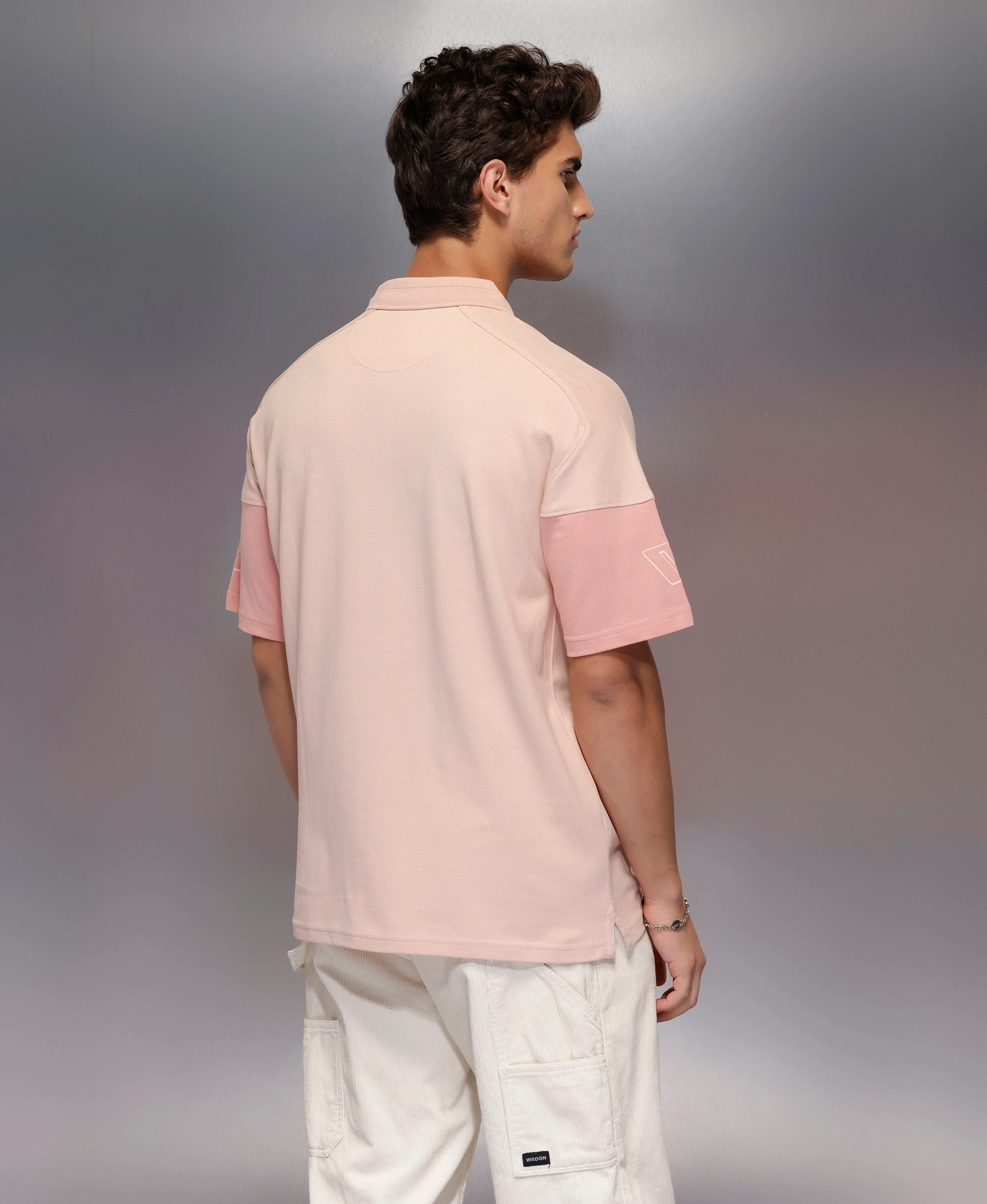 Classic Cut And Sew Polo T-Shirt   |  Pink - Image 3
