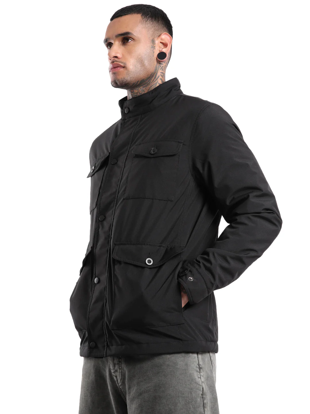 Classic Highneck Slim Fit Jacket - Image 4