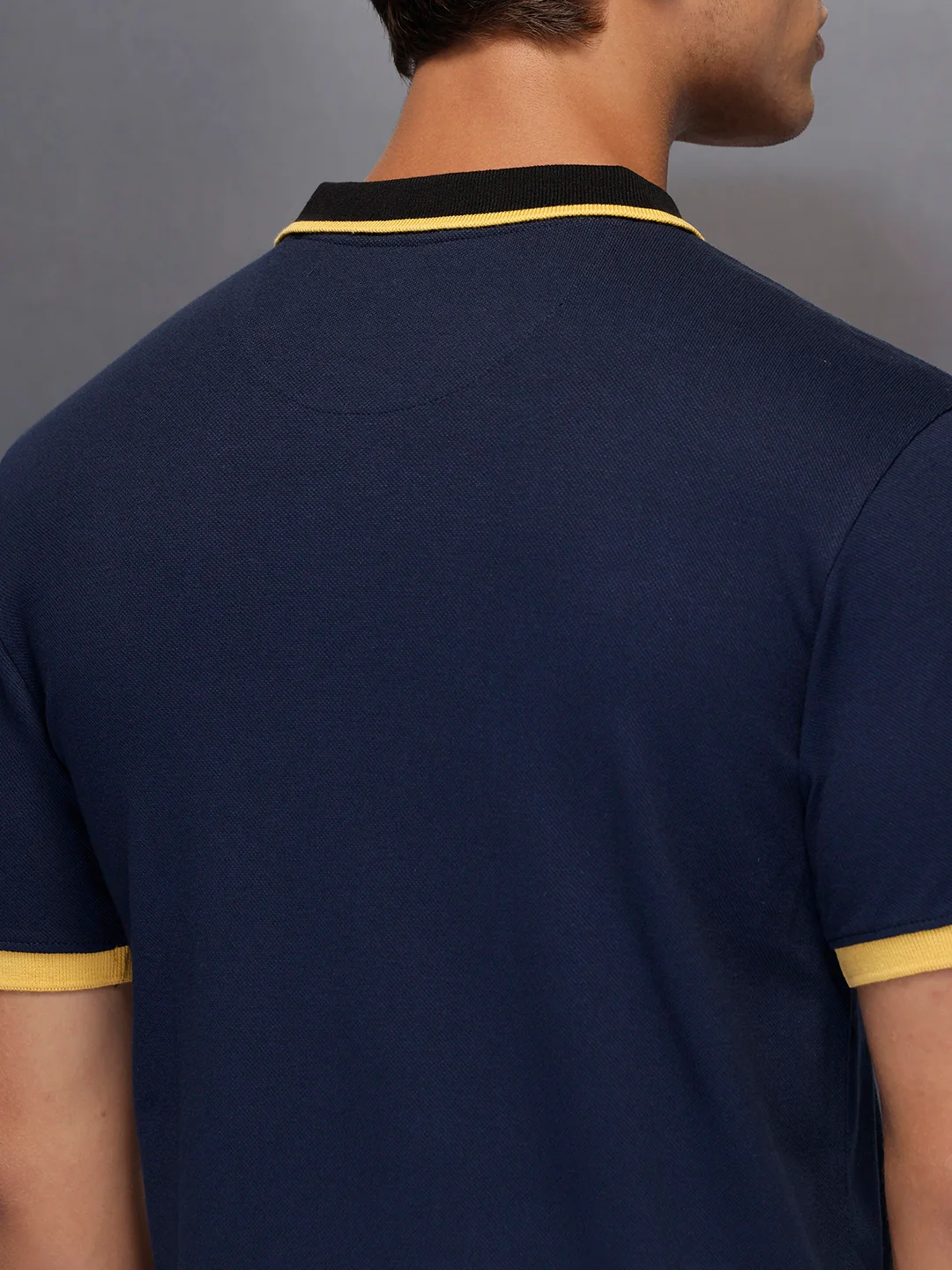Classic Tipping Collar Polo T-Shirt   |  Navy Blue - Image 5