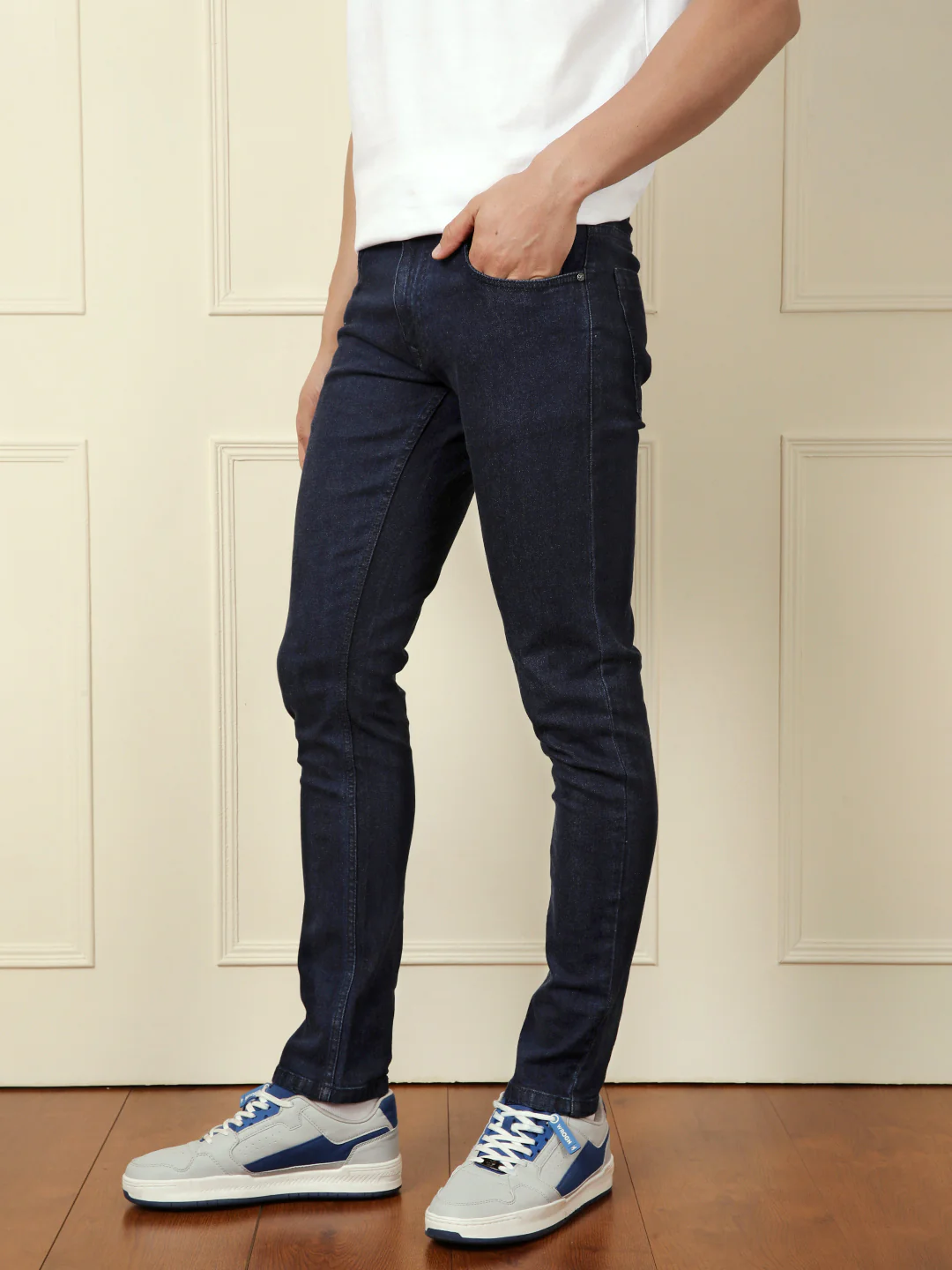 Casual Slim Tapered Jeans | Dark Blue - Image 4
