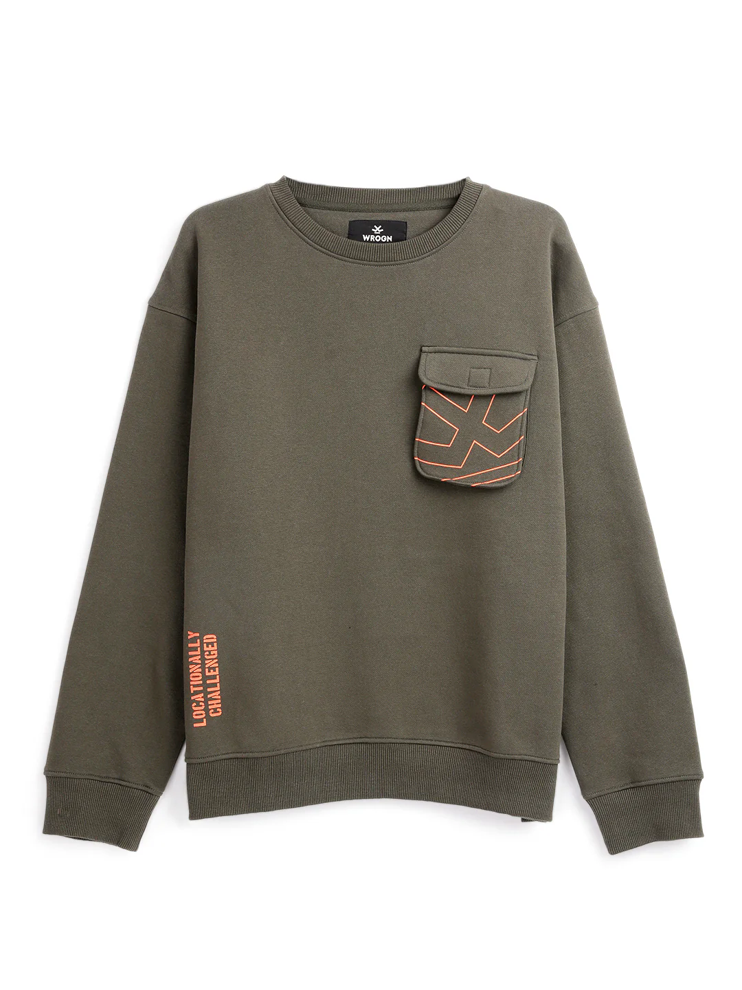 Elite Olive Round Neck Oversized Sweatshirt - Image 6