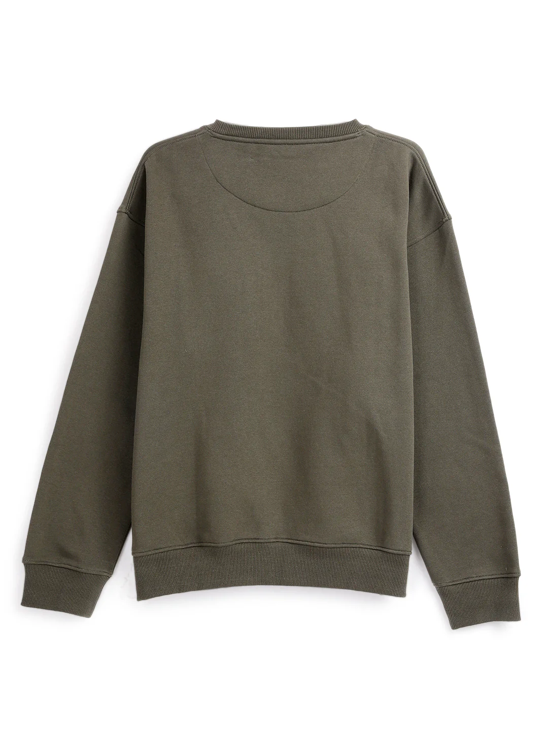 Elite Olive Round Neck Oversized Sweatshirt - Image 7
