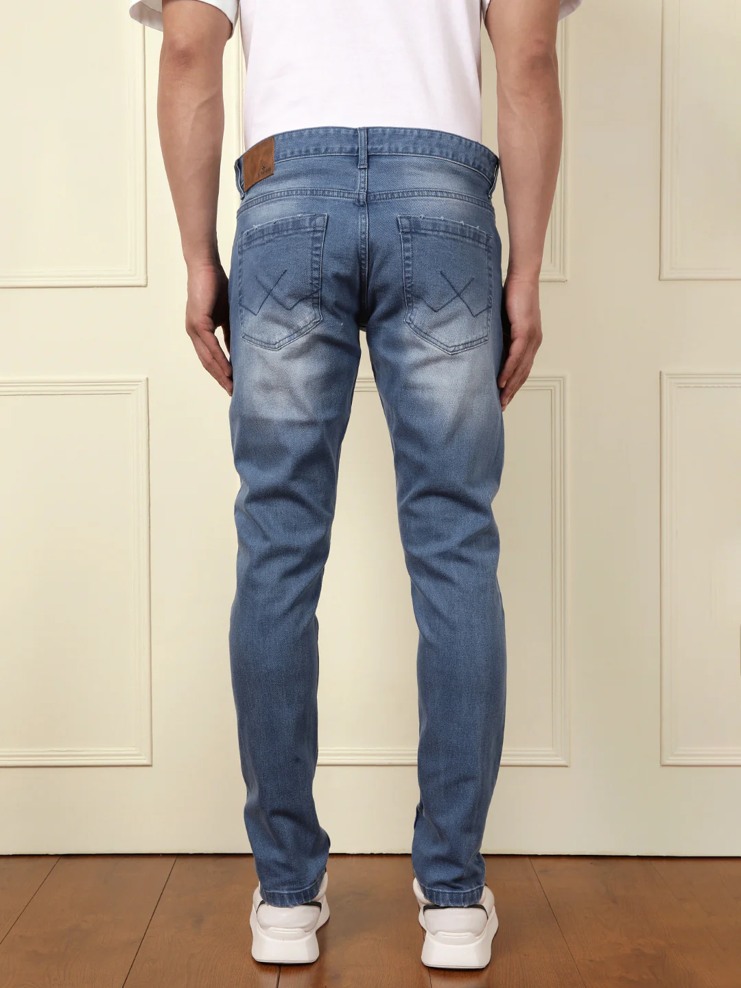 Linen Blend Denim Jeans | Light Blue - Image 3