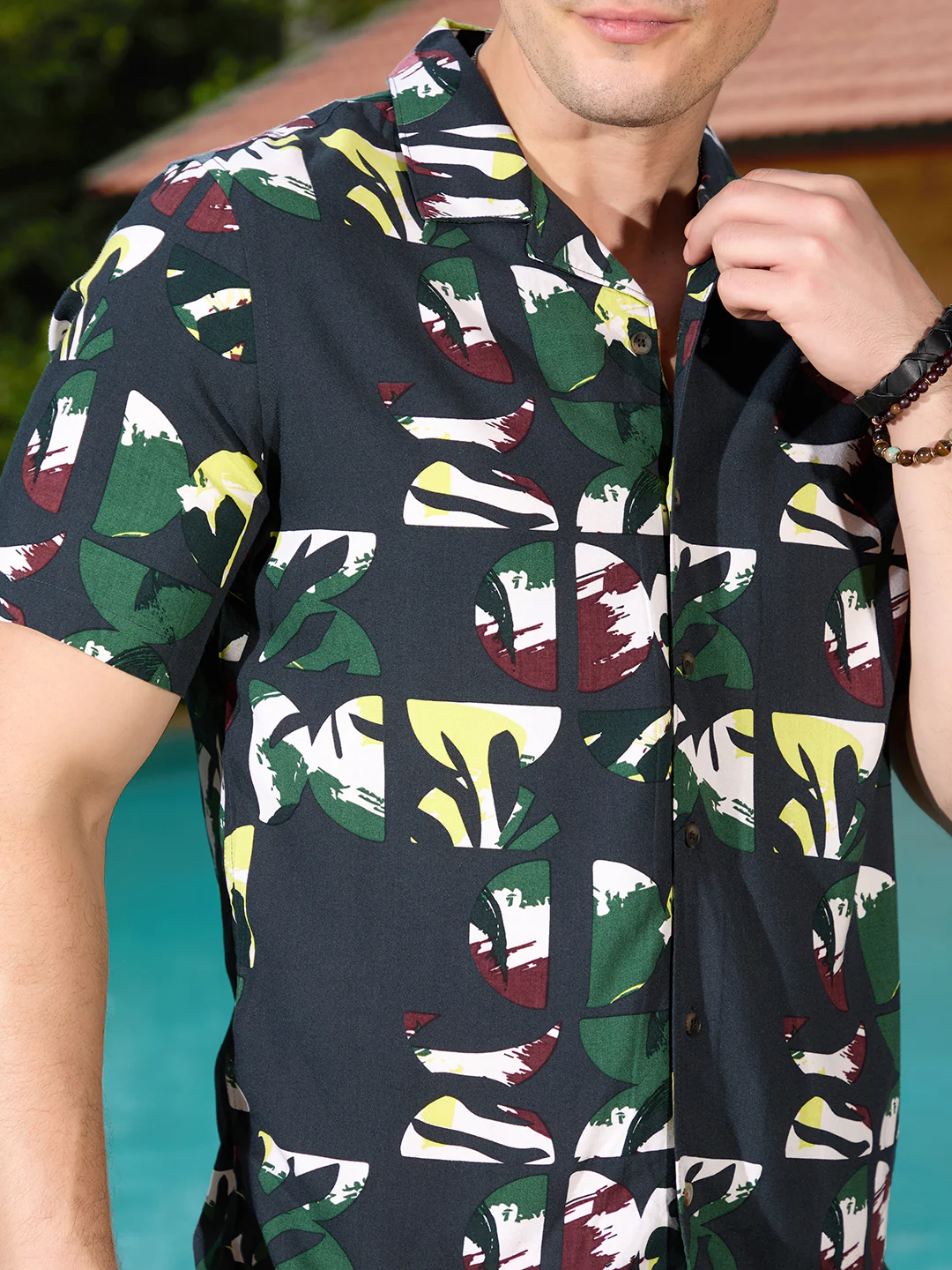 Fluid AOP Viscose Shirt | Black - Image 5