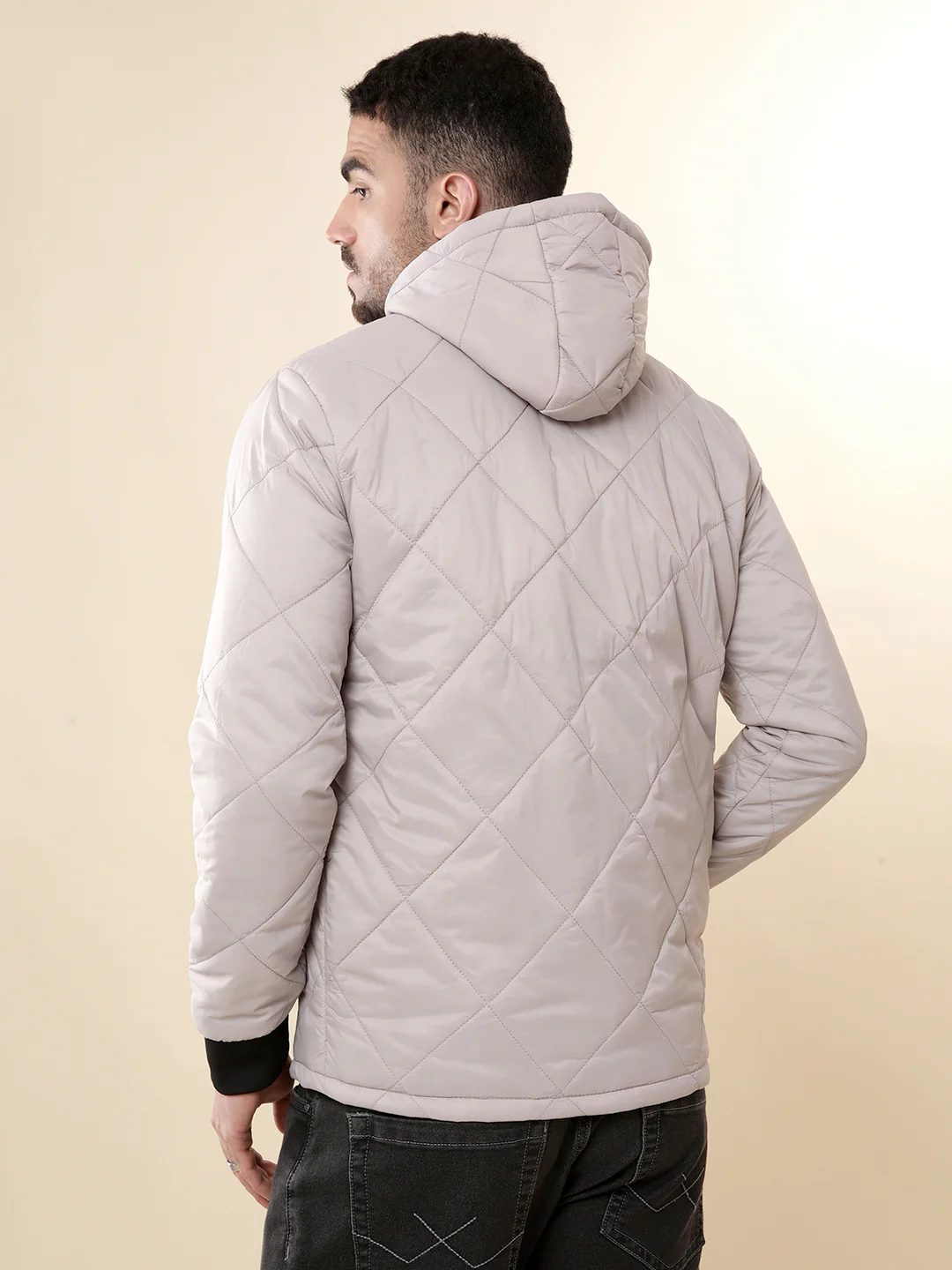 Grey Clouds Hooded Puffer Jacket - Image 5