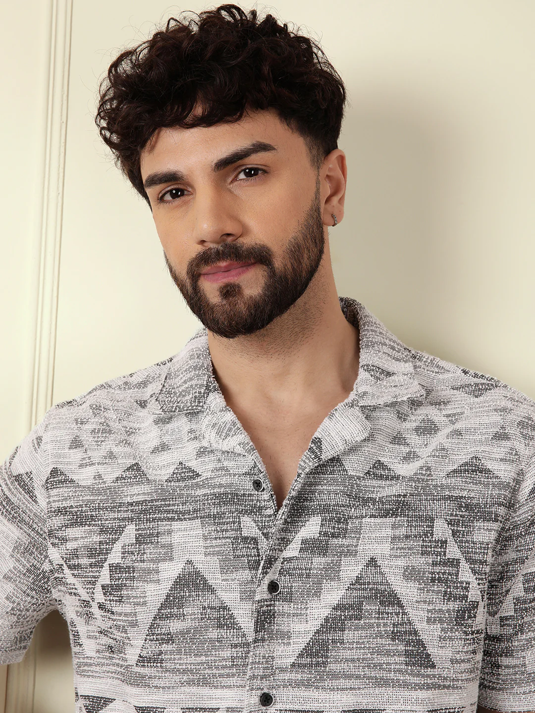Textured Knit Shirt | Grey - Image 5