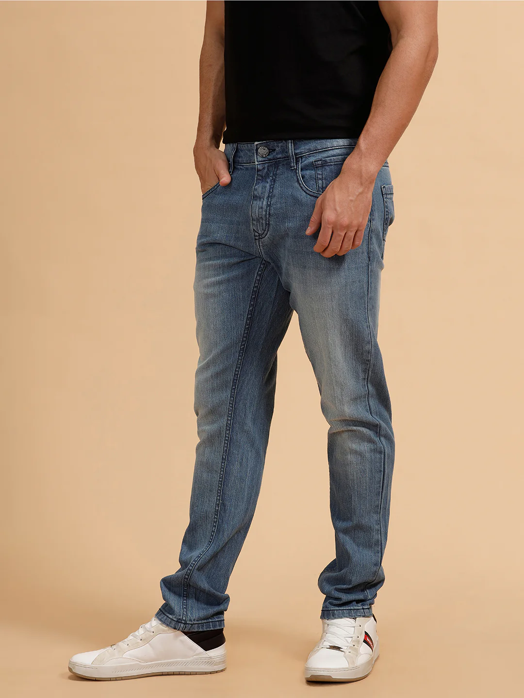 Heavy Fade Slim Fit Jeans | Blue - Image 4