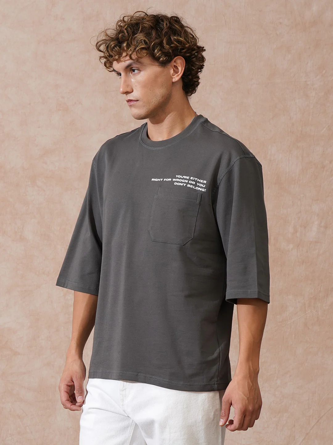 Heavy GSM 3/4th Sleeve T-Shirt | Grey - Image 4