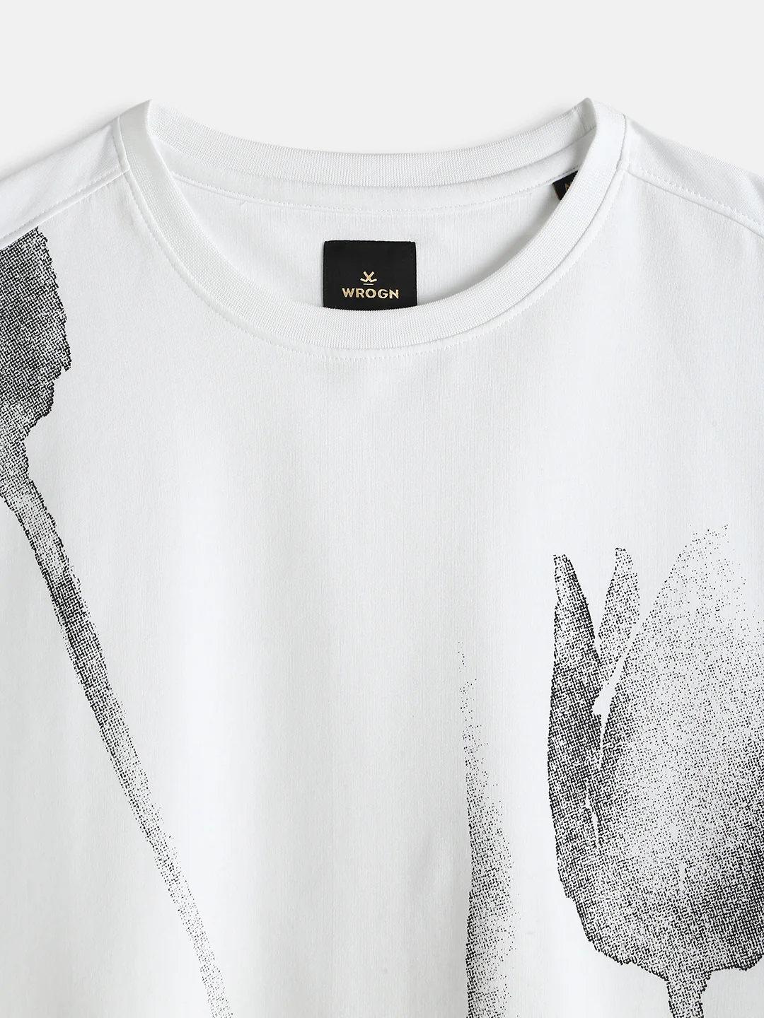 Heavy GSM Watercolour Floral Printed T-Shirt | White - Image 3