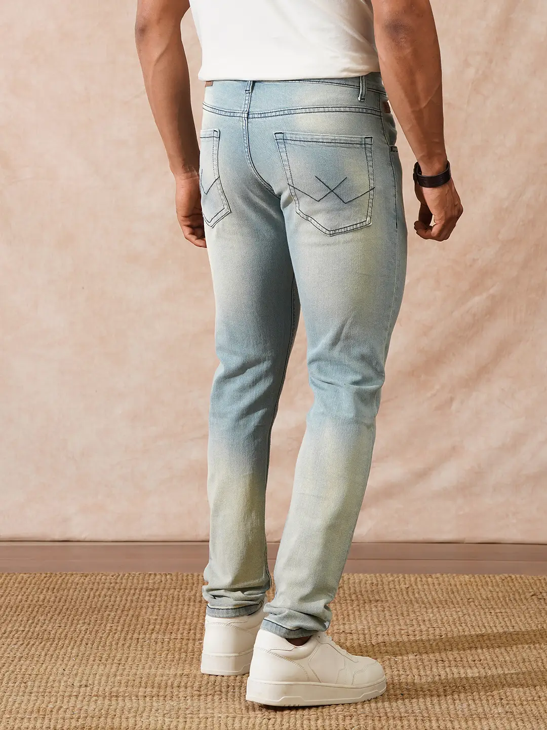 Heavy Fade Slim Tapered Jeans | Light Blue - Image 3