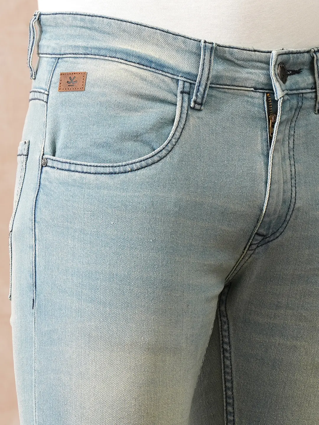 Heavy Fade Slim Tapered Jeans | Light Blue - Image 5