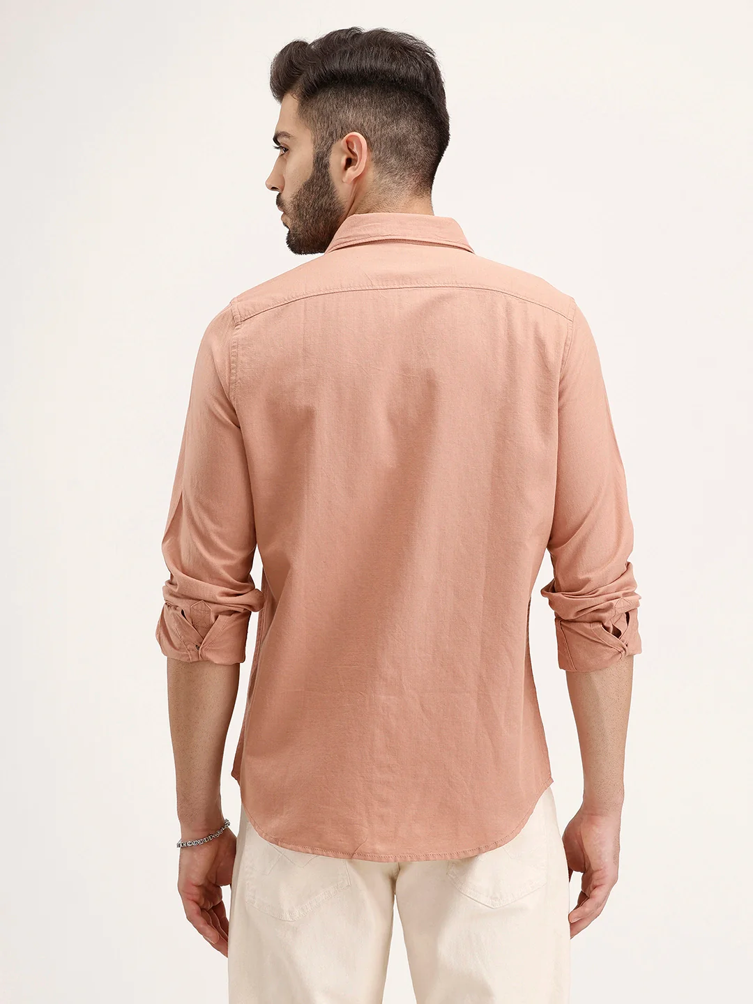 Regular Fit Linen Blend Shirt | Light Brown - Image 5
