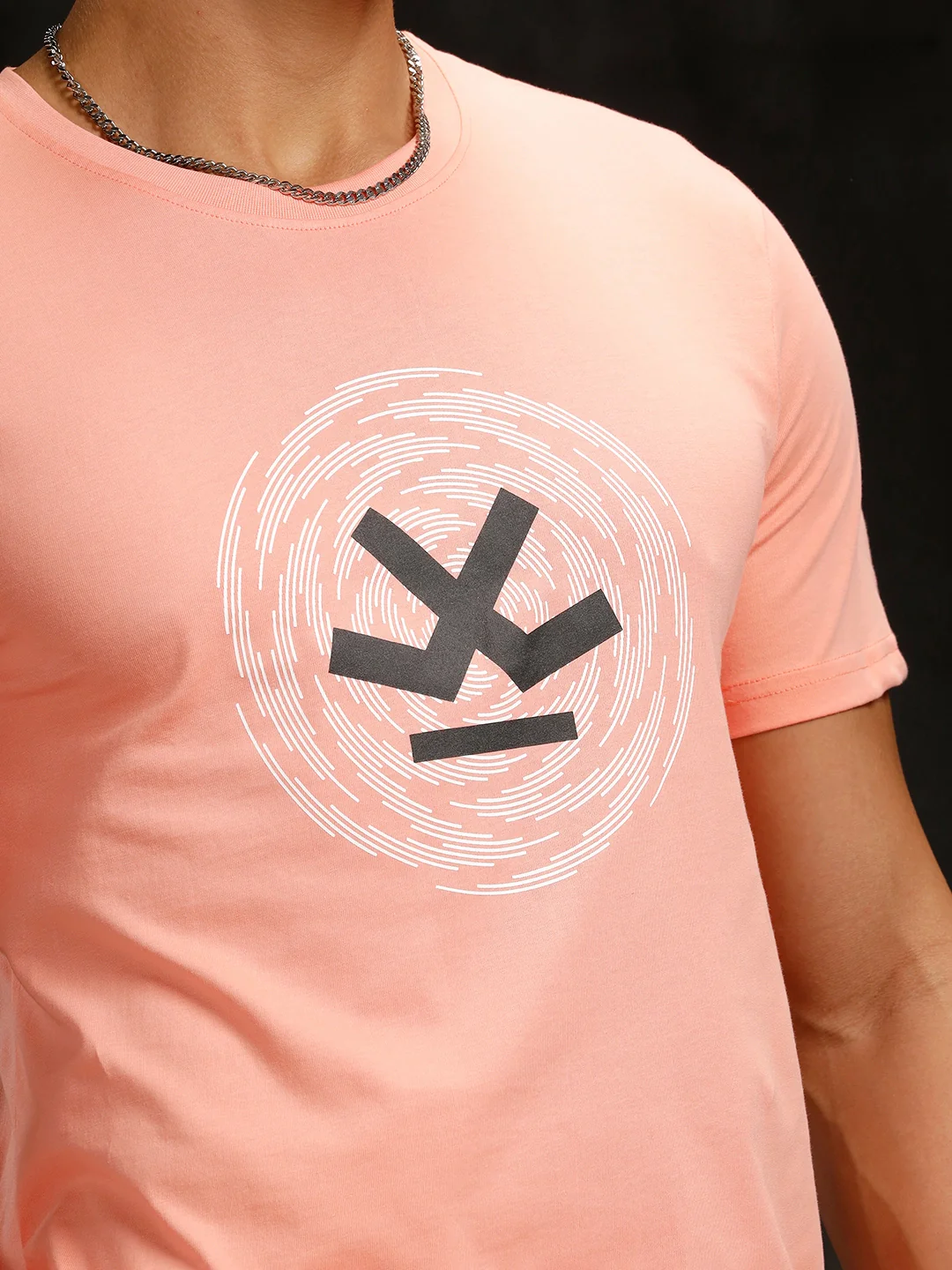 Logo Placement Printed T-Shirt | Pink - Image 5