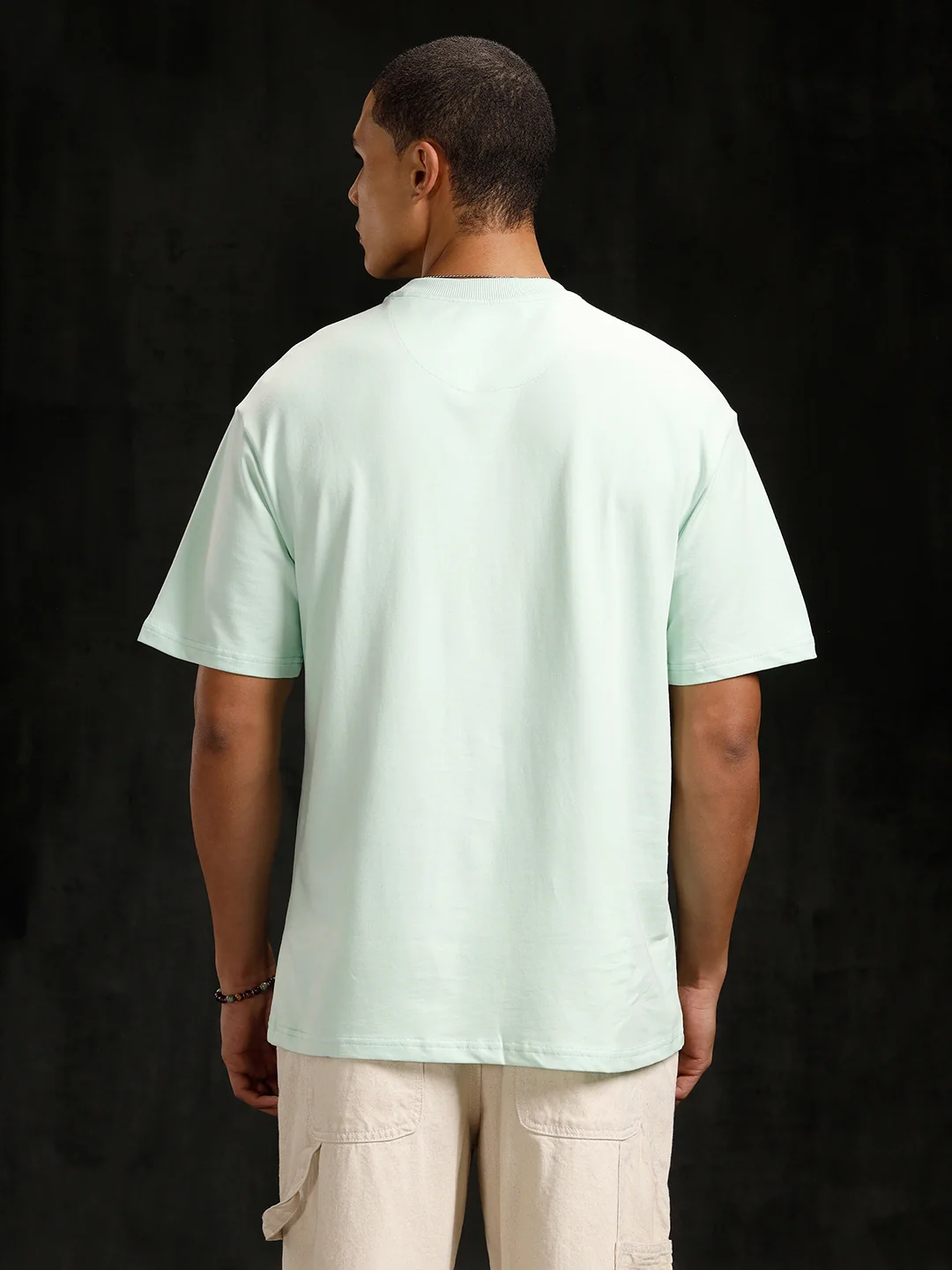 Logo Printed Oversized Fit T-Shirt | Light Green - Image 5