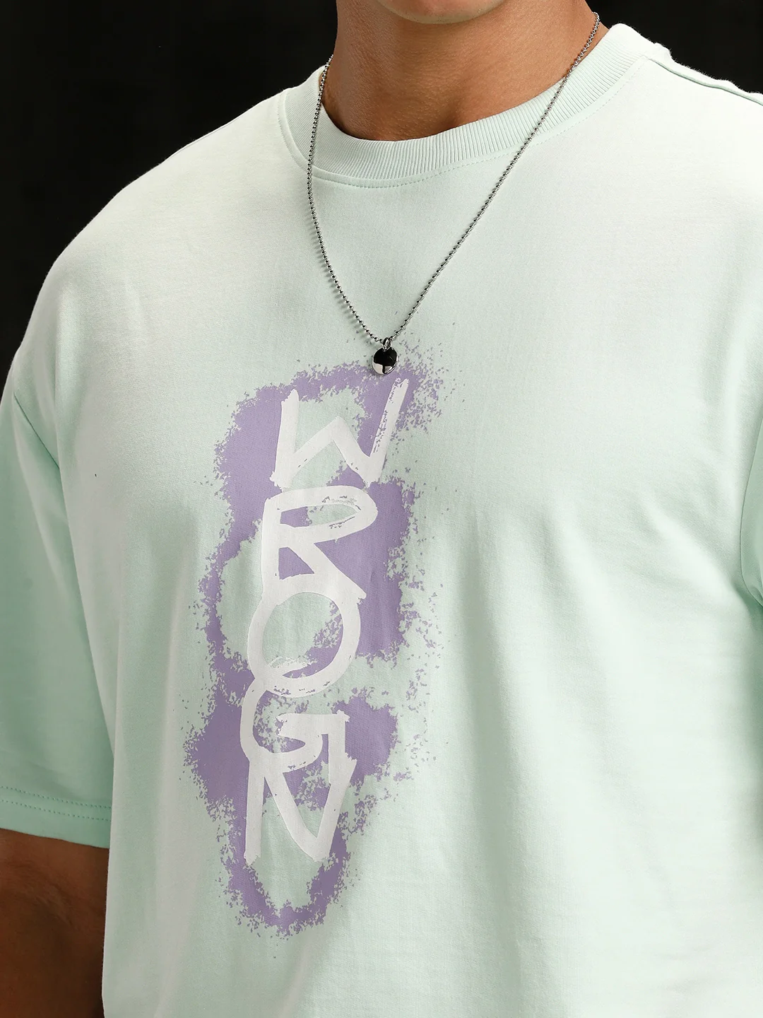 Logo Printed Oversized Fit T-Shirt | Light Green - Image 7