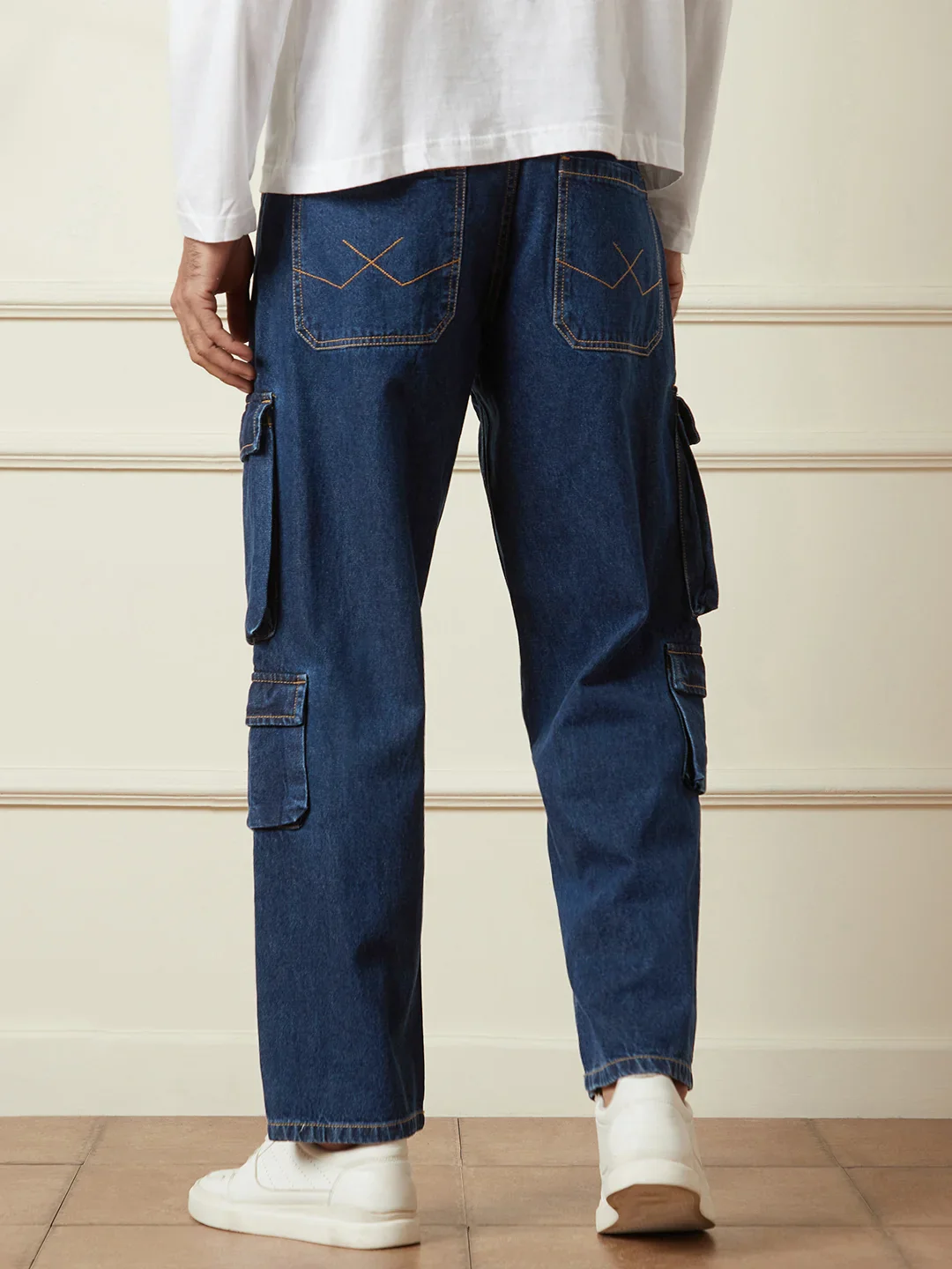 Loose Fit Utility Denim Cargo | Blue - Image 3