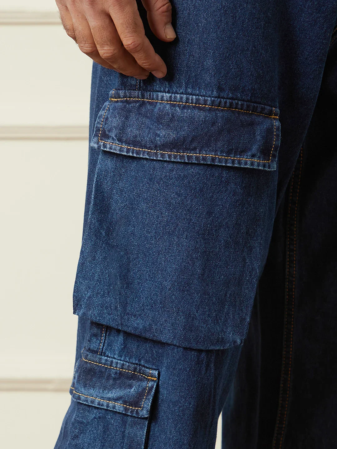 Loose Fit Utility Denim Cargo | Blue - Image 6