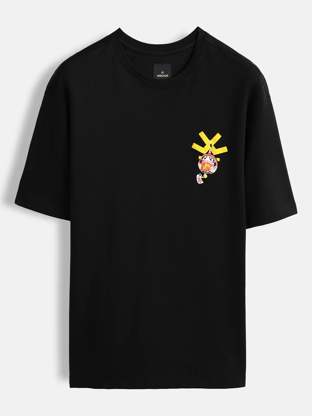 Men’s bold chest print oversized T-shirt | Black - Image 7