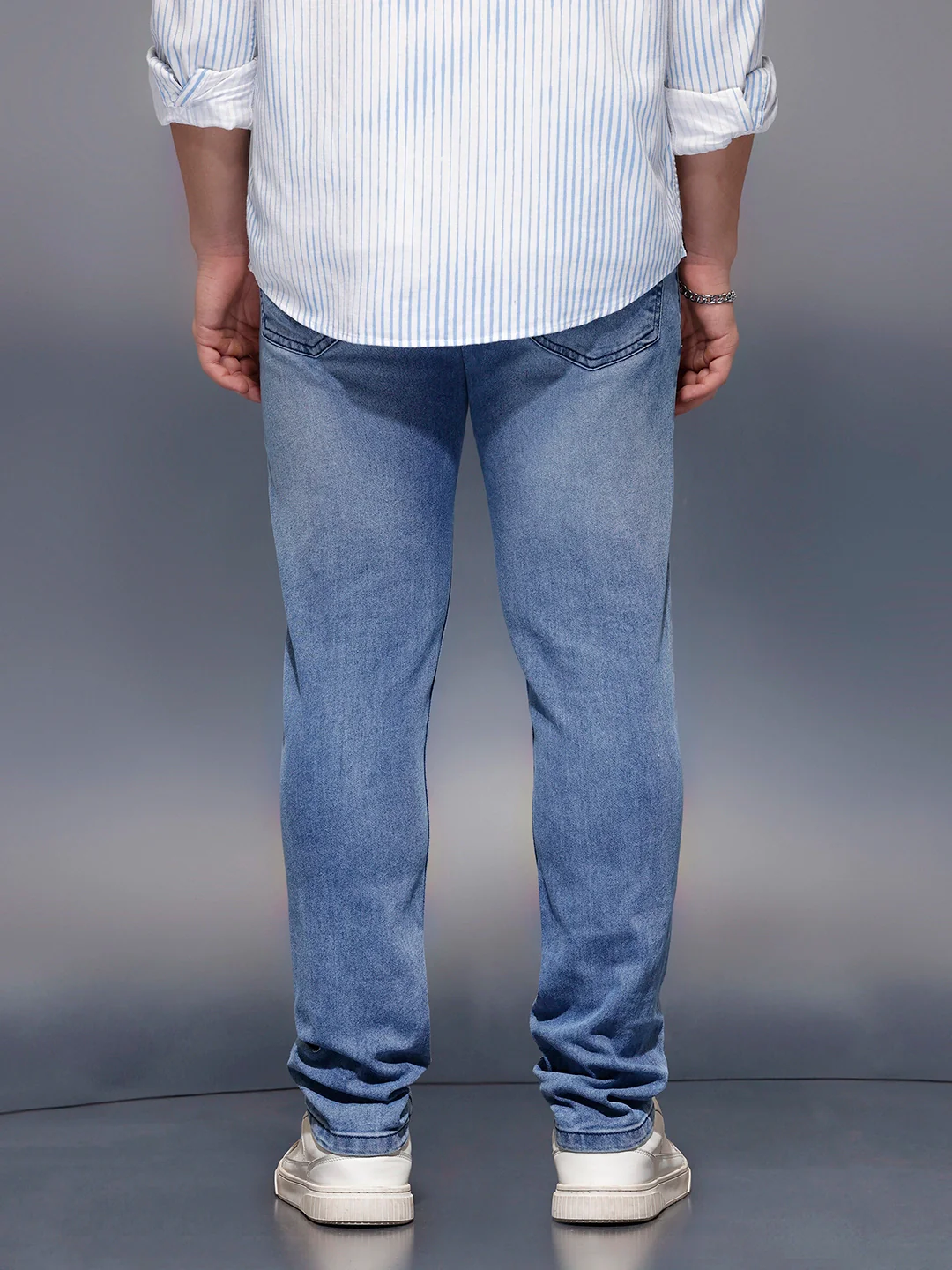 Men's Casual Slim Fit Jeans   |  Blue - Image 3