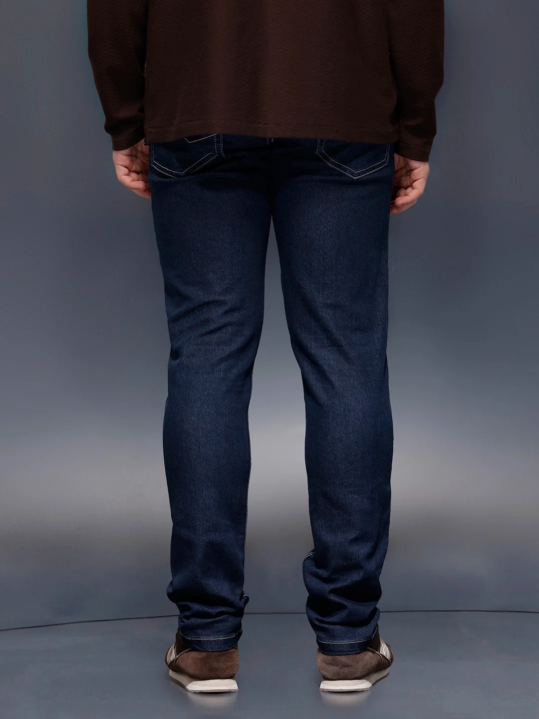 Men's Casual Slim Fit Jeans   |  Dark Blue - Image 3