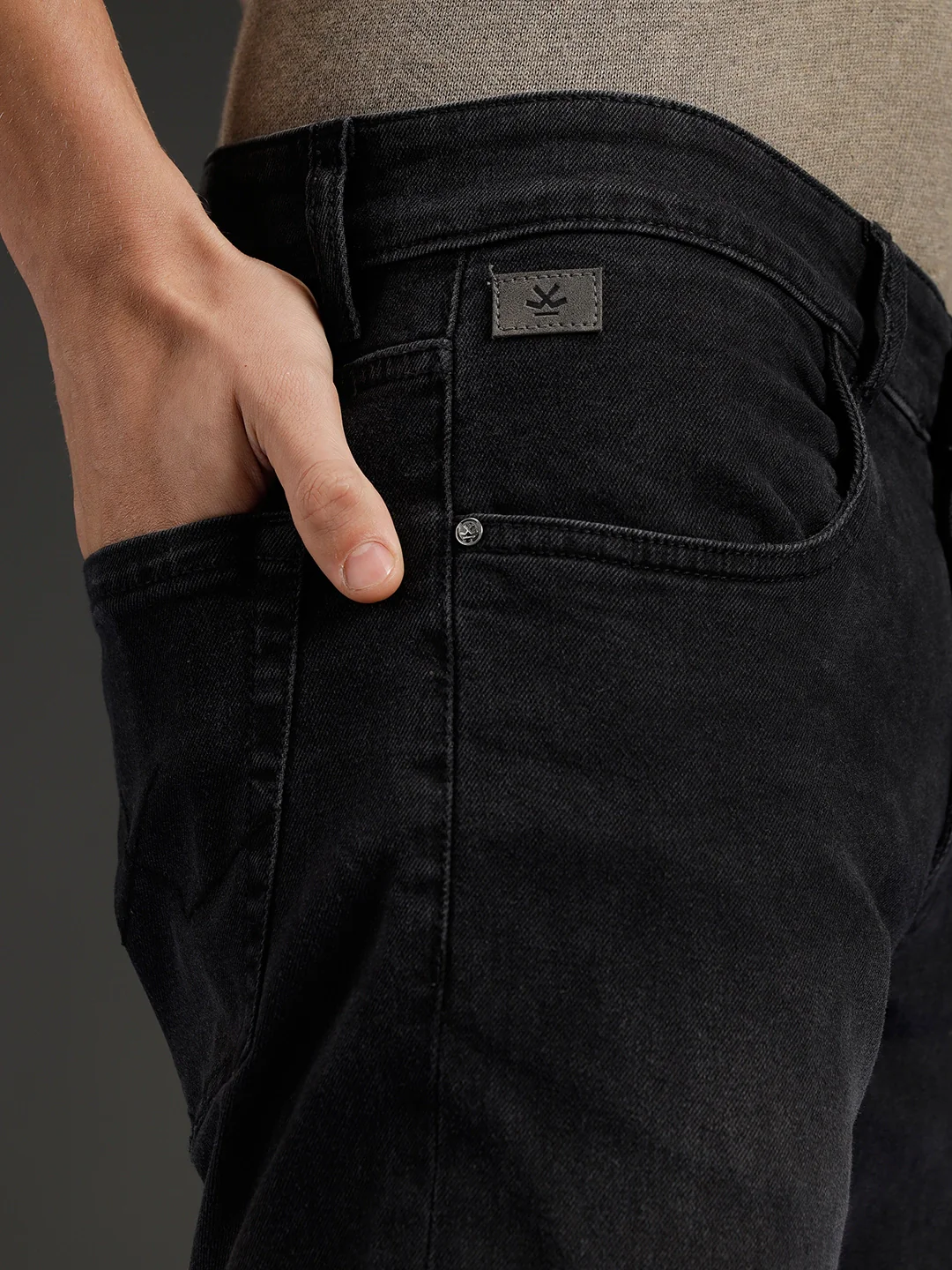 men's causal straight fit jeans | Black - Image 5