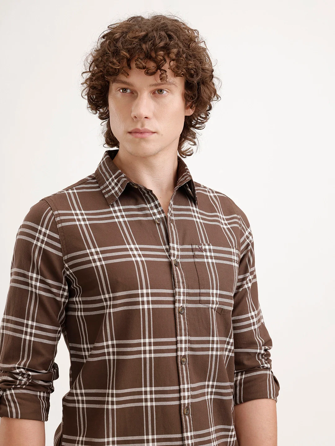 Regular Fit Checkered Shirt | Brown - Image 5