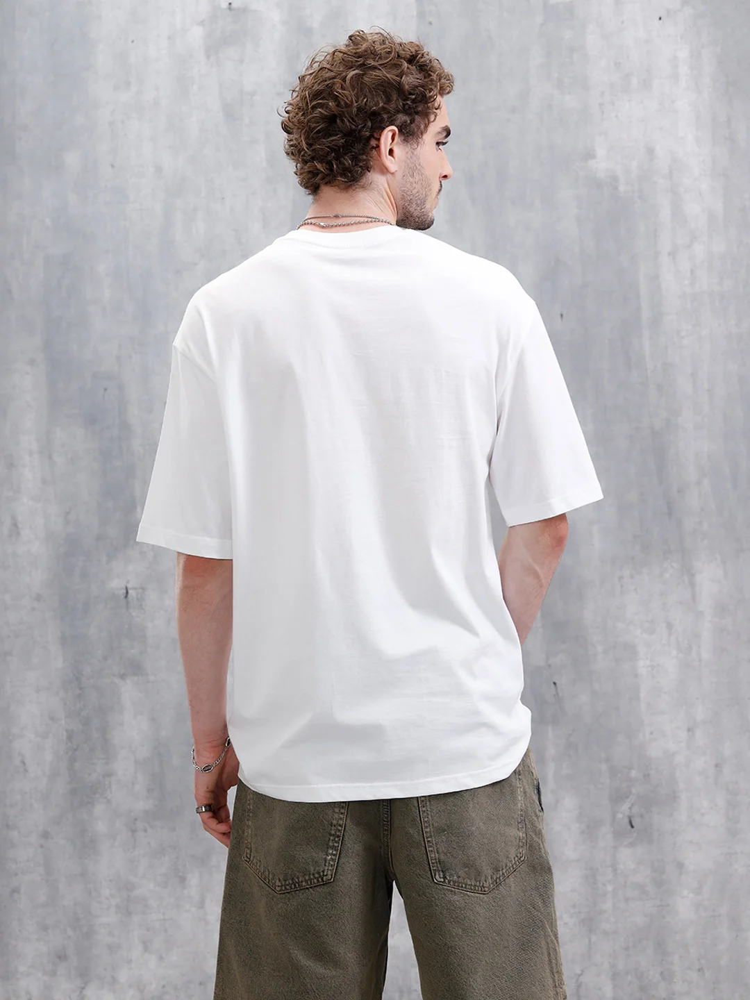 Skater Logo Printed Oversized Fit T-Shirt | White - Image 3