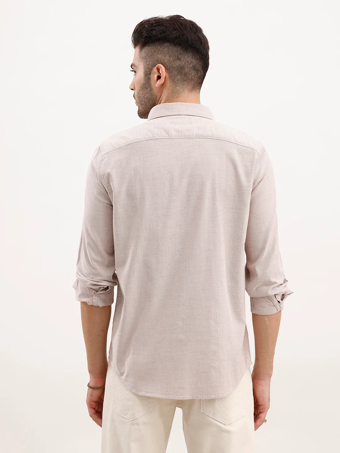 Slim Fit Striped Shirt | Brown - Image 3