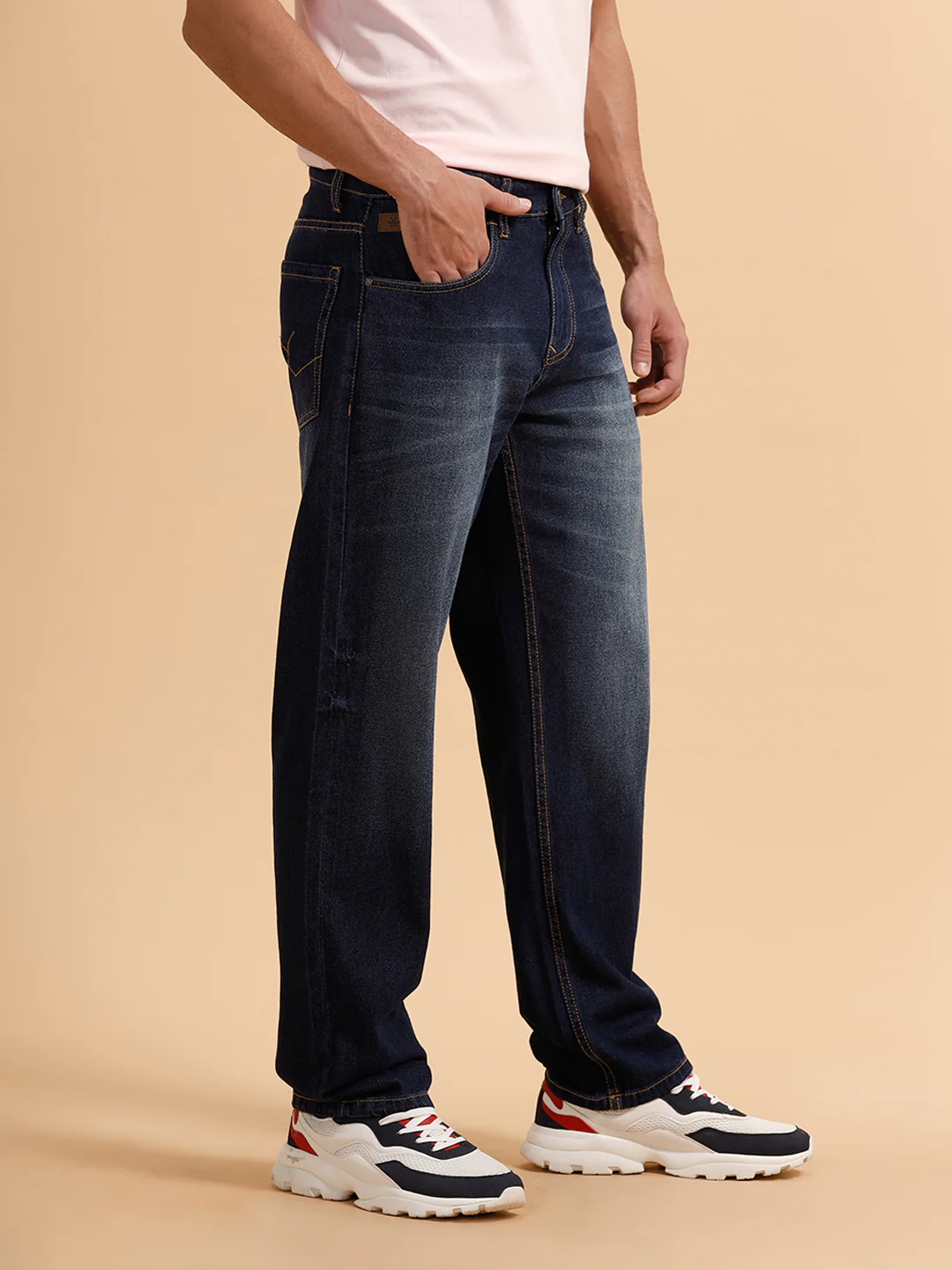 Heavy Fade Anti Fit Jeans | Dark Blue - Image 4