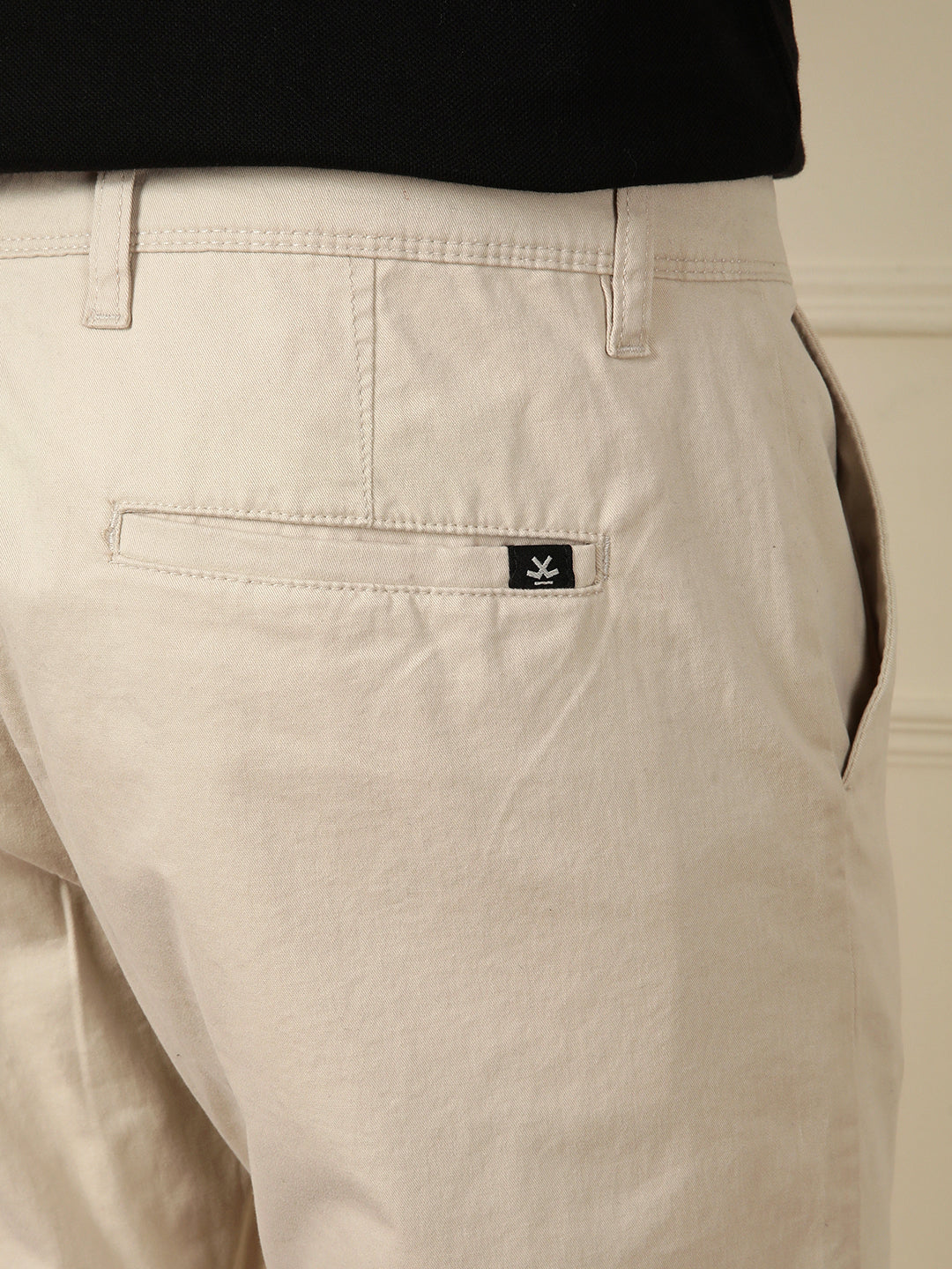 Peached Cotton Slim Fit Trouser | Beige - Image 6
