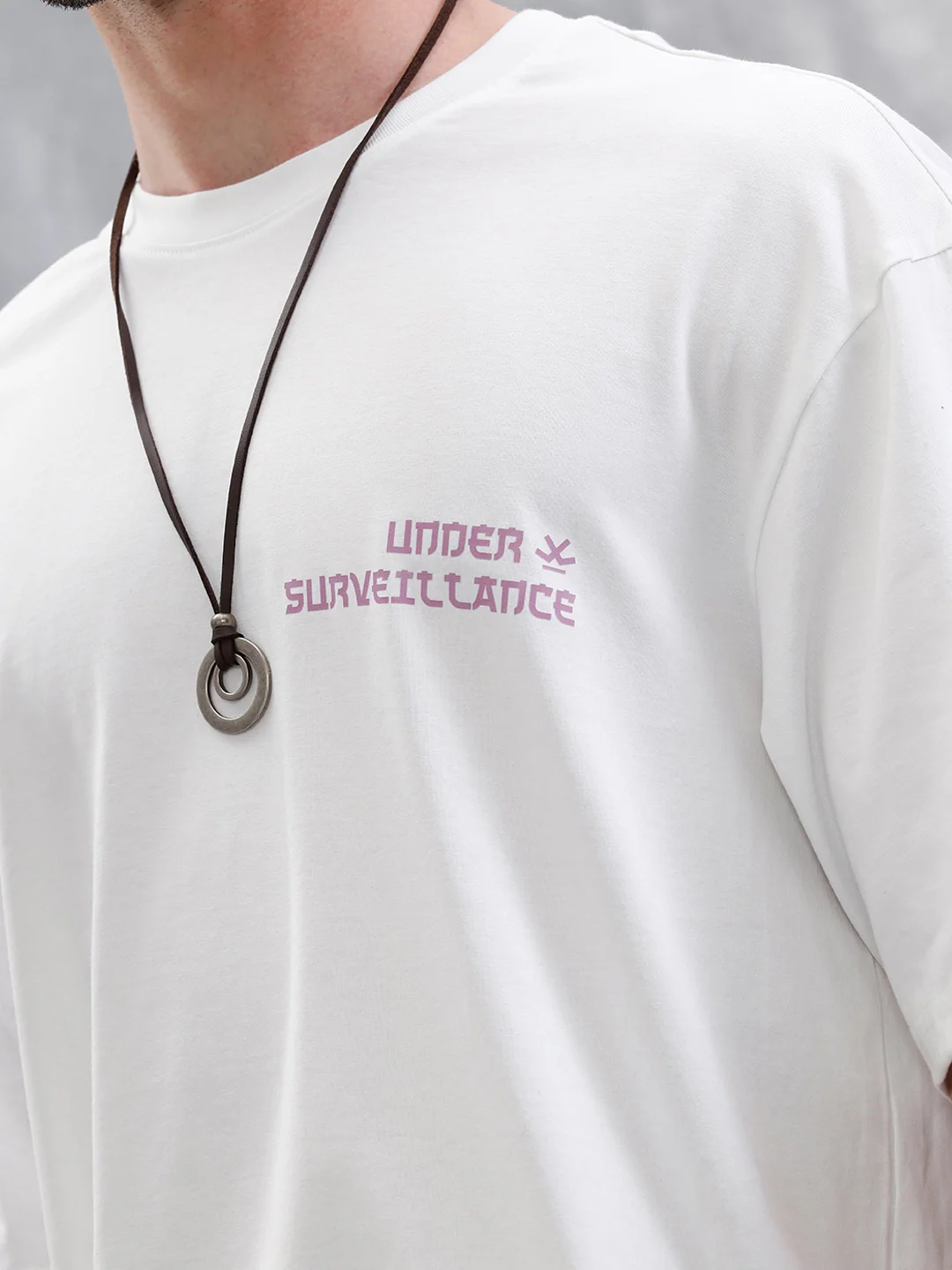 Under Surveillance Oversized Fit T-Shirt | White - Image 5