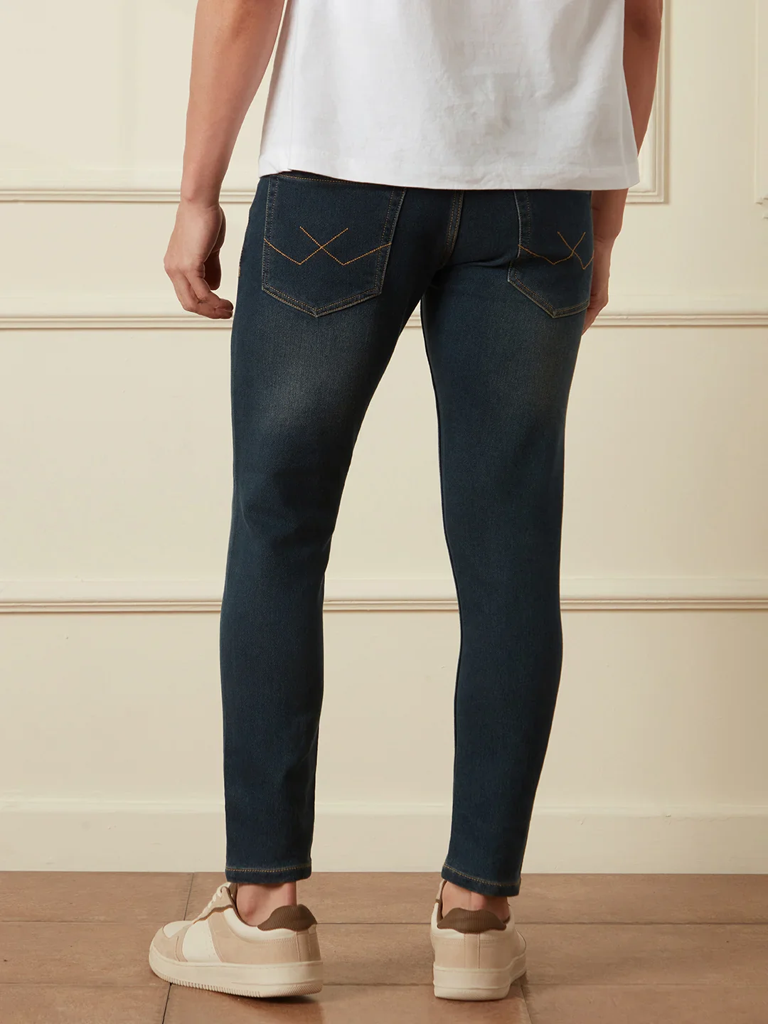 Faded Skinny Crop Jeans | Blue - Image 3