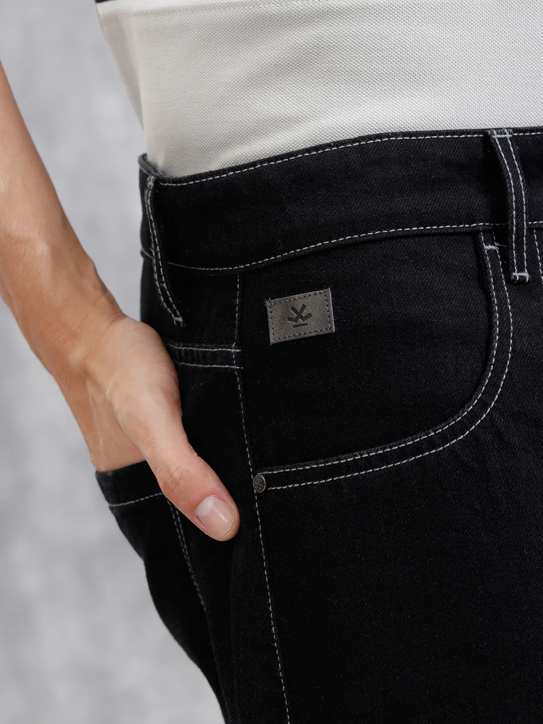 Utility Cargo Pants With Contrast Stitch | Black - Image 6