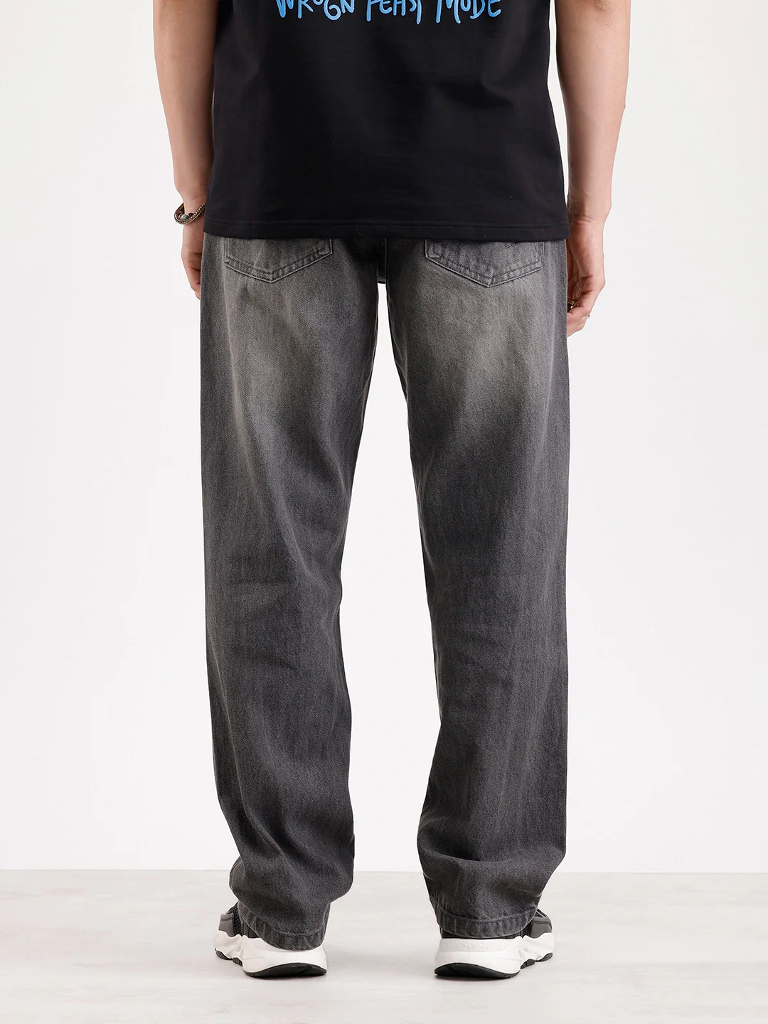 Washed Anit Fit Denim Jeans   |  Grey - Image 3