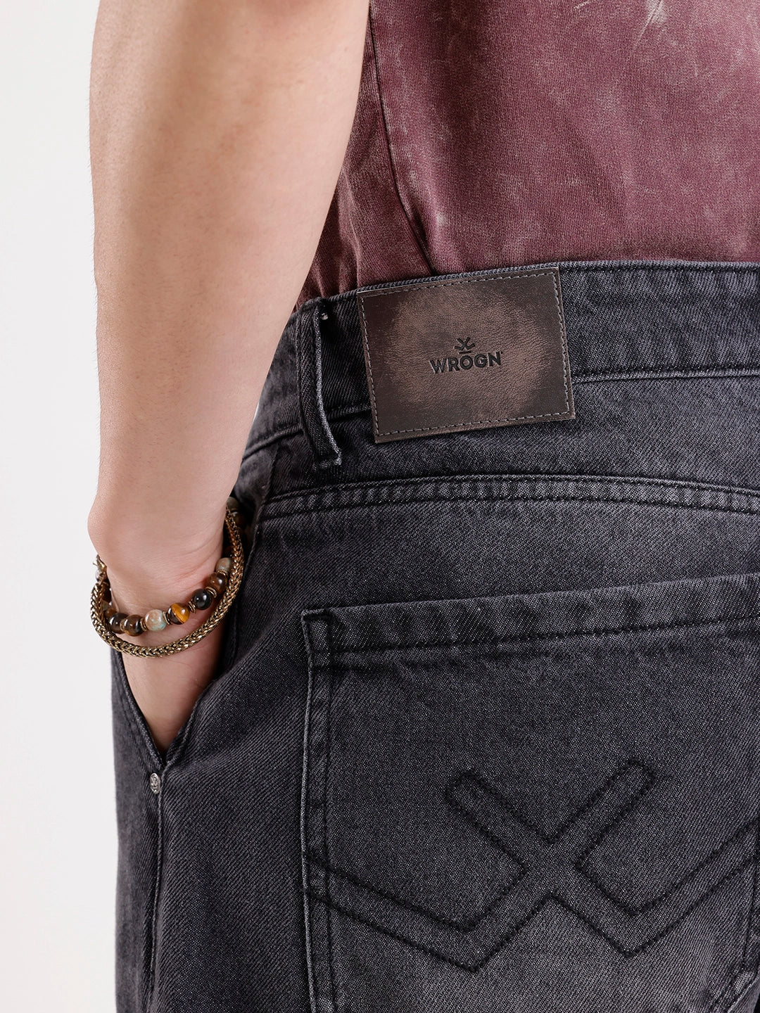 Washed Loose Fit Cargo Denim   |  Grey - Image 5