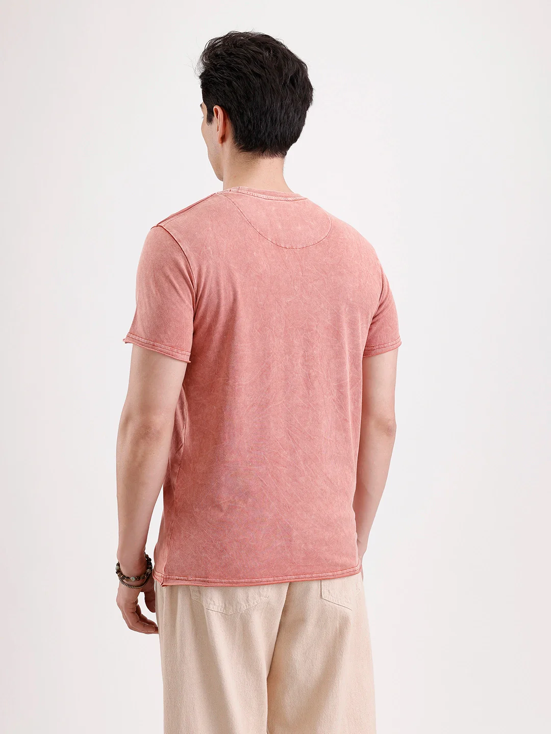 Washed Placement Printed T-Shirt   |  Rust - Image 3