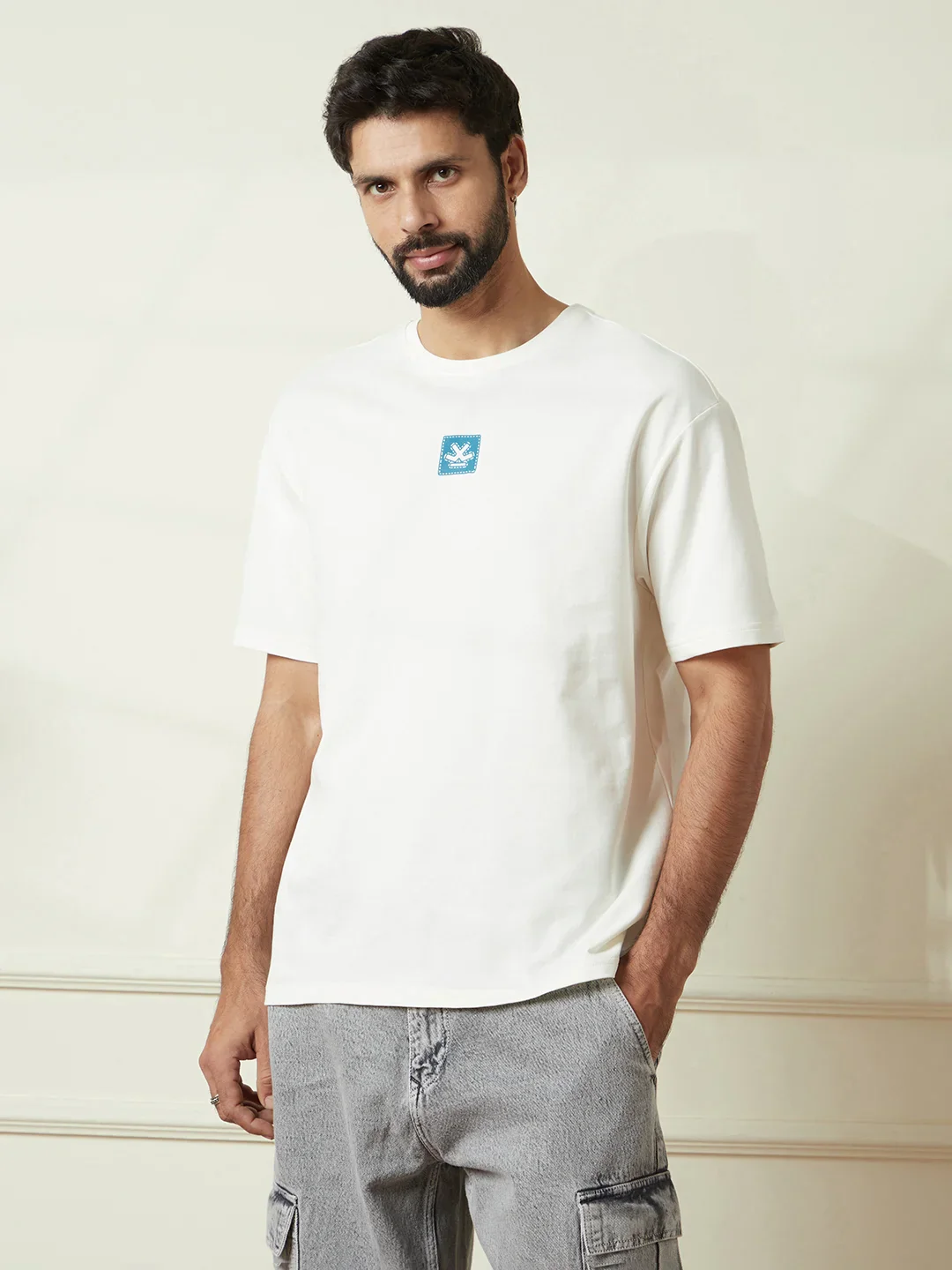 Heavy GSM Back Print T-Shirt | Off White - Image 4