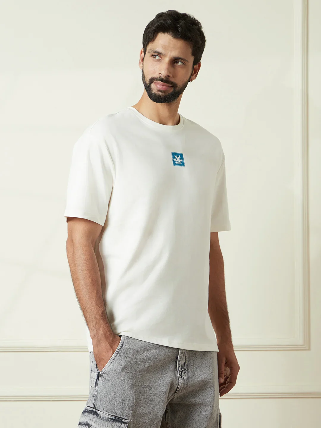 Heavy GSM Back Print T-Shirt | Off White - Image 5