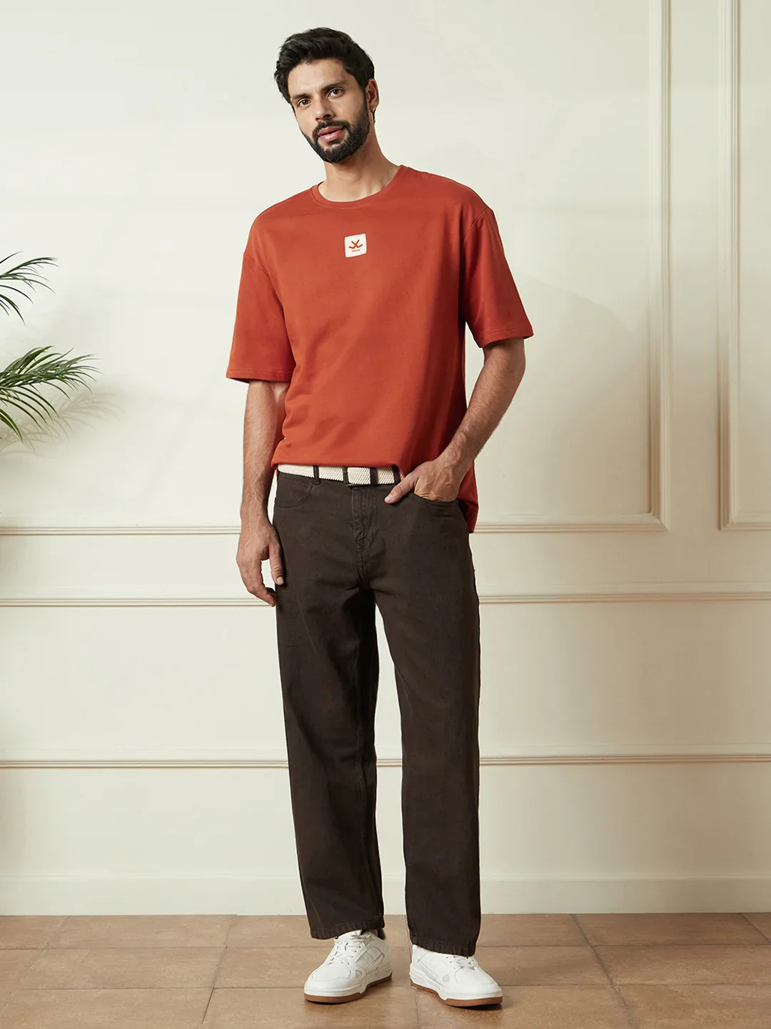 Heavy GSM Back Print T-Shirt | Rust - Image 4